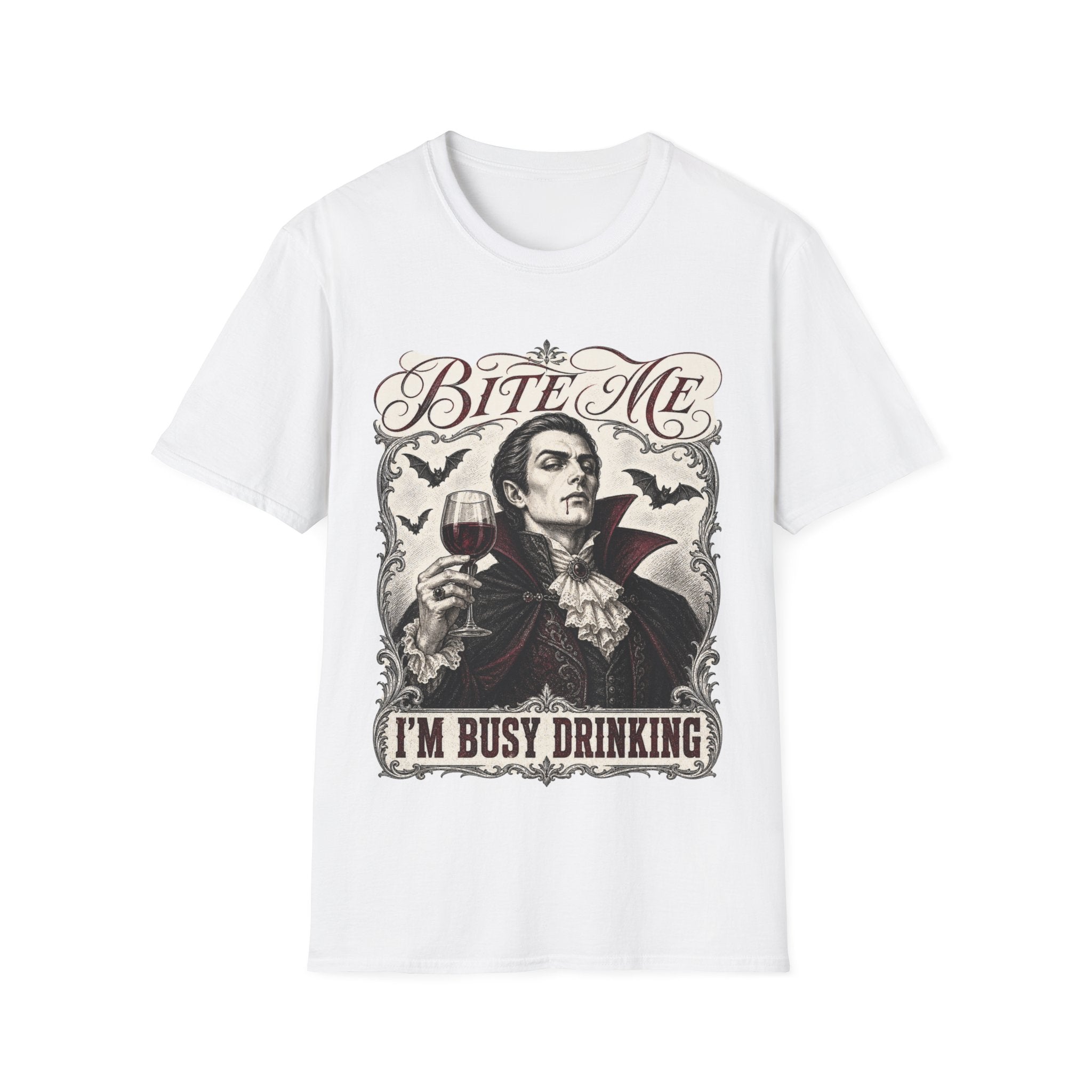 Halloween Vampire 'Bite Me' Graphic T-Shirt — Gothic Halloween Tee
