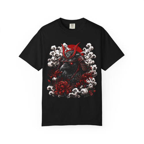 Samurai Raven T‑Shirt – Gothic Japanese Warrior Graphic Tee