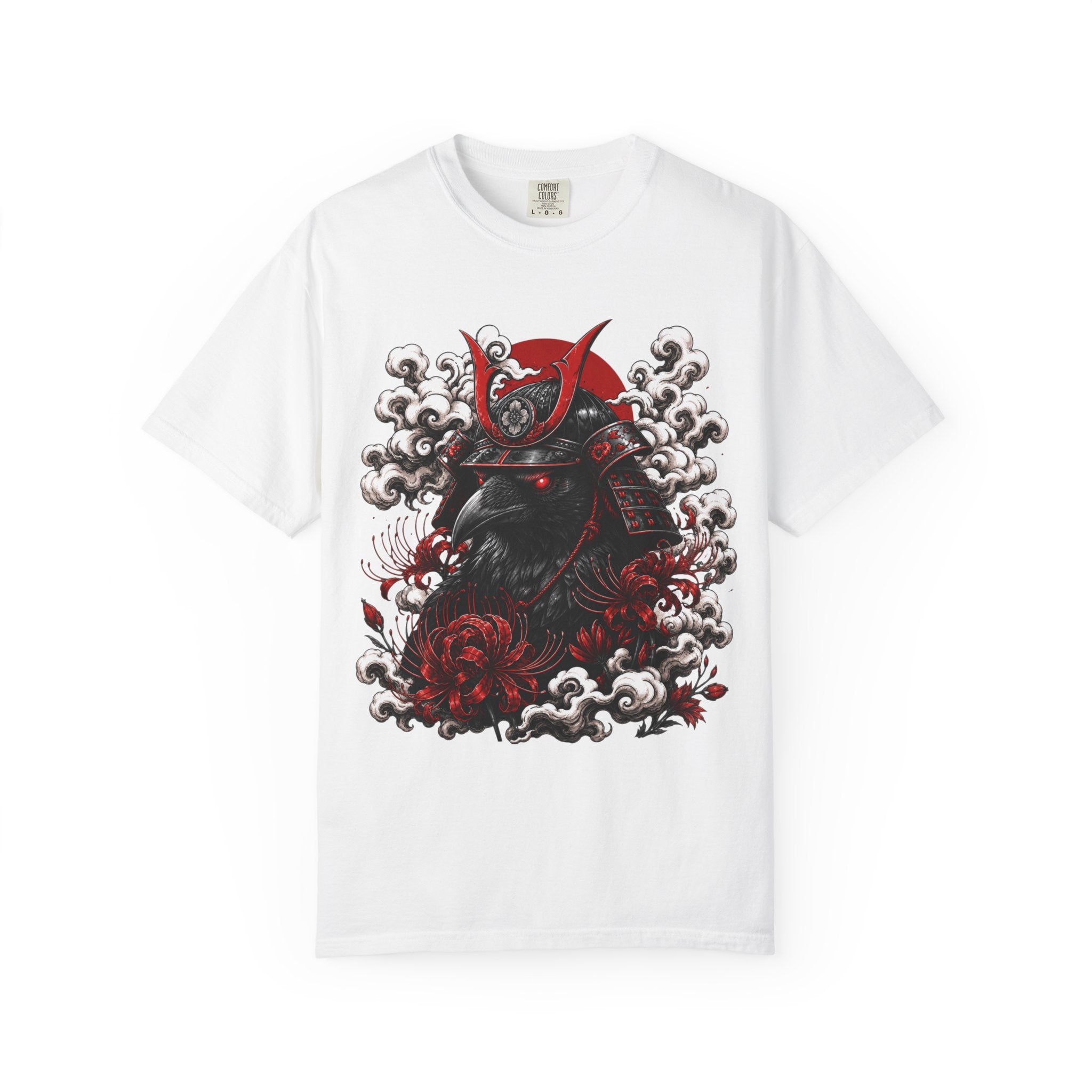 Samurai Raven T‑Shirt – Gothic Japanese Warrior Graphic Tee