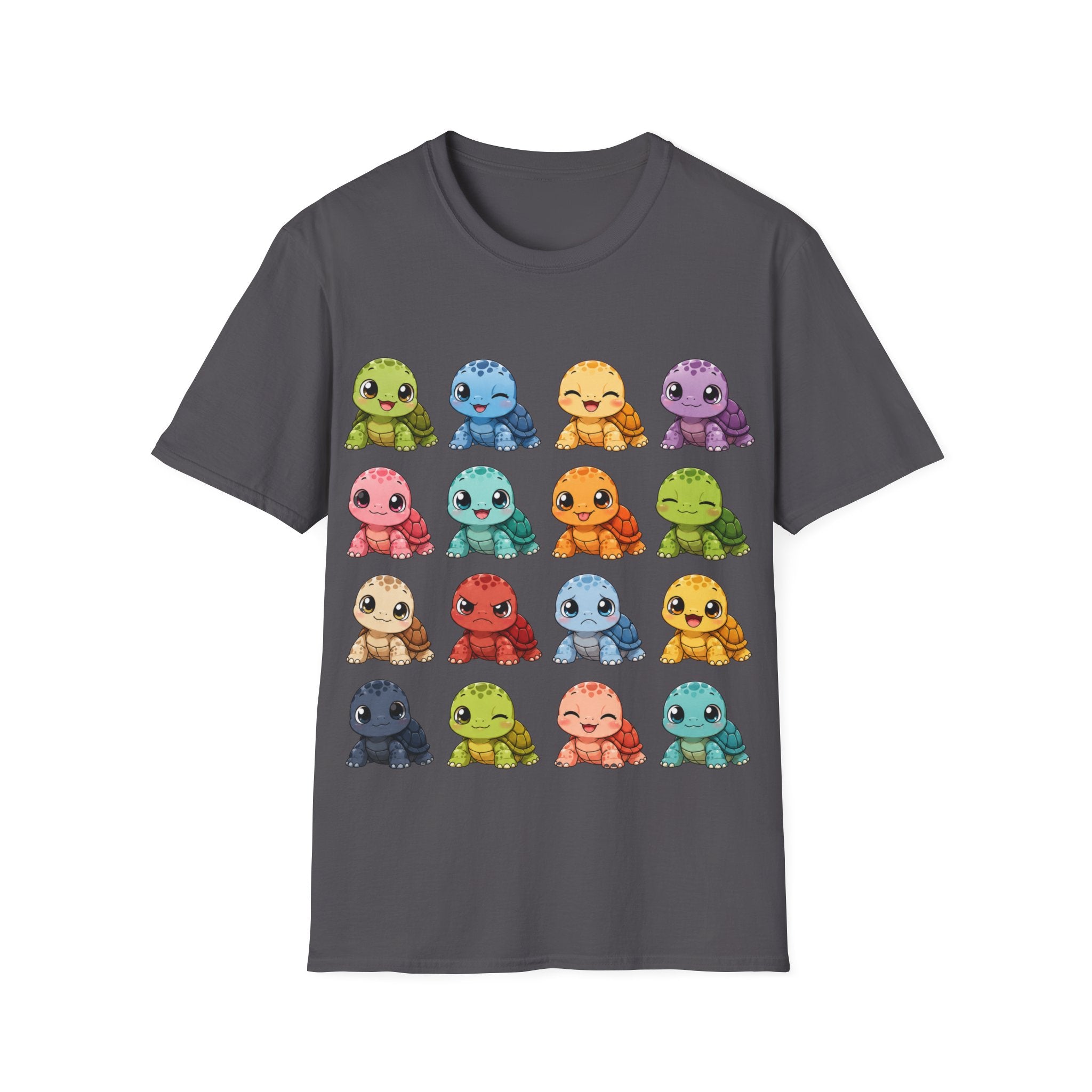 Cute Rainbow Turtle Tee — Colorful Cartoon Turtles Graphic T-Shirt