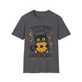 T‑Shirt — "Send Wine, Candy & Chocolate" Black Cat Halloween Graphic Tee