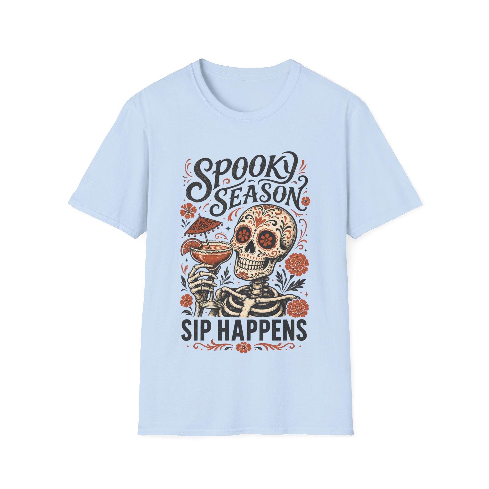 Spooky Season Skull Tee — "Spooky Season" Halloween Sugar Skull T-Shirt